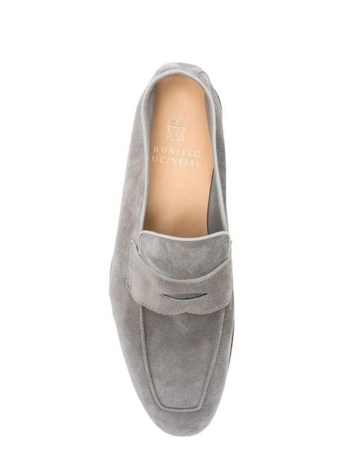 Light grey calf leather suede loafers Brunello Cucinelli | MZUCAHG700C8867